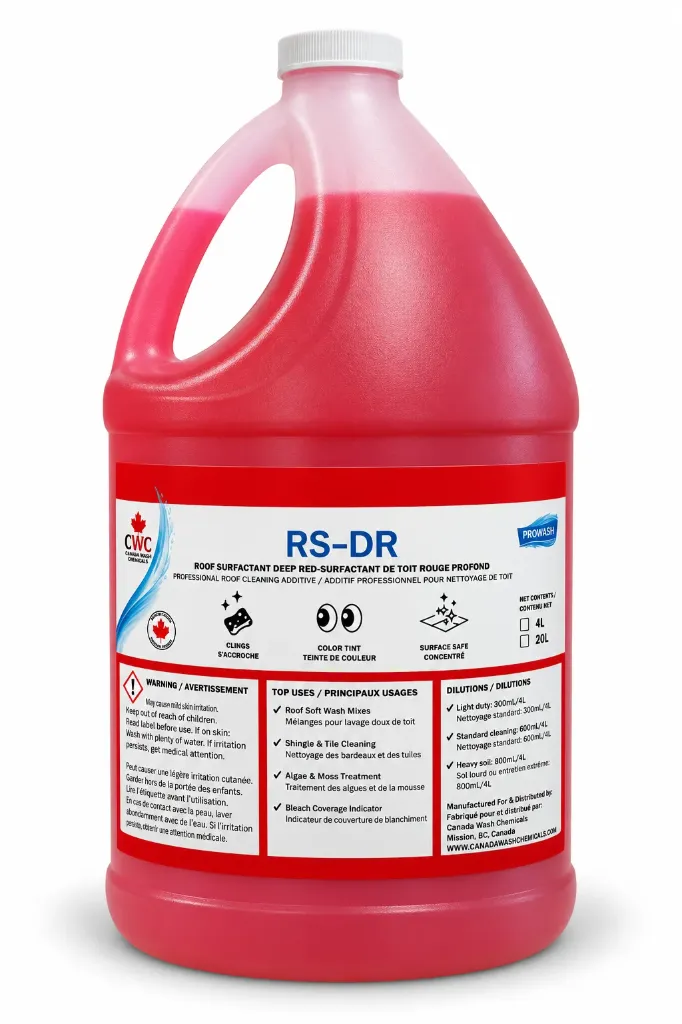 [980c] 4L - RS-DR Roof Surfactant – Deep Red | High-Cling Soft Wash Additive