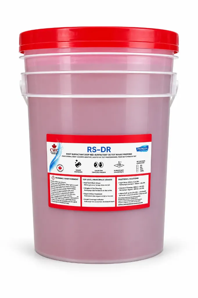 [980p] 20L - RS-DR Roof Surfactant – Deep Red | High-Cling Soft Wash Additive