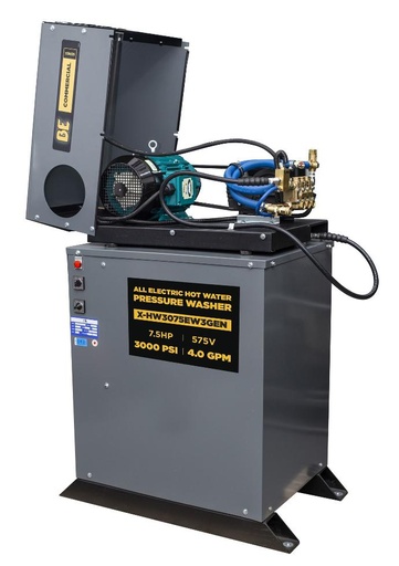 [X-HW3075EW3GEN] 3,000 PSI - 3.5 GPM HOT WATER PRESSURE WASHER  WITH 7.5HP MOTOR AND GENERAL TRIPLEX PUMP [X-HW3075EW3GEN]